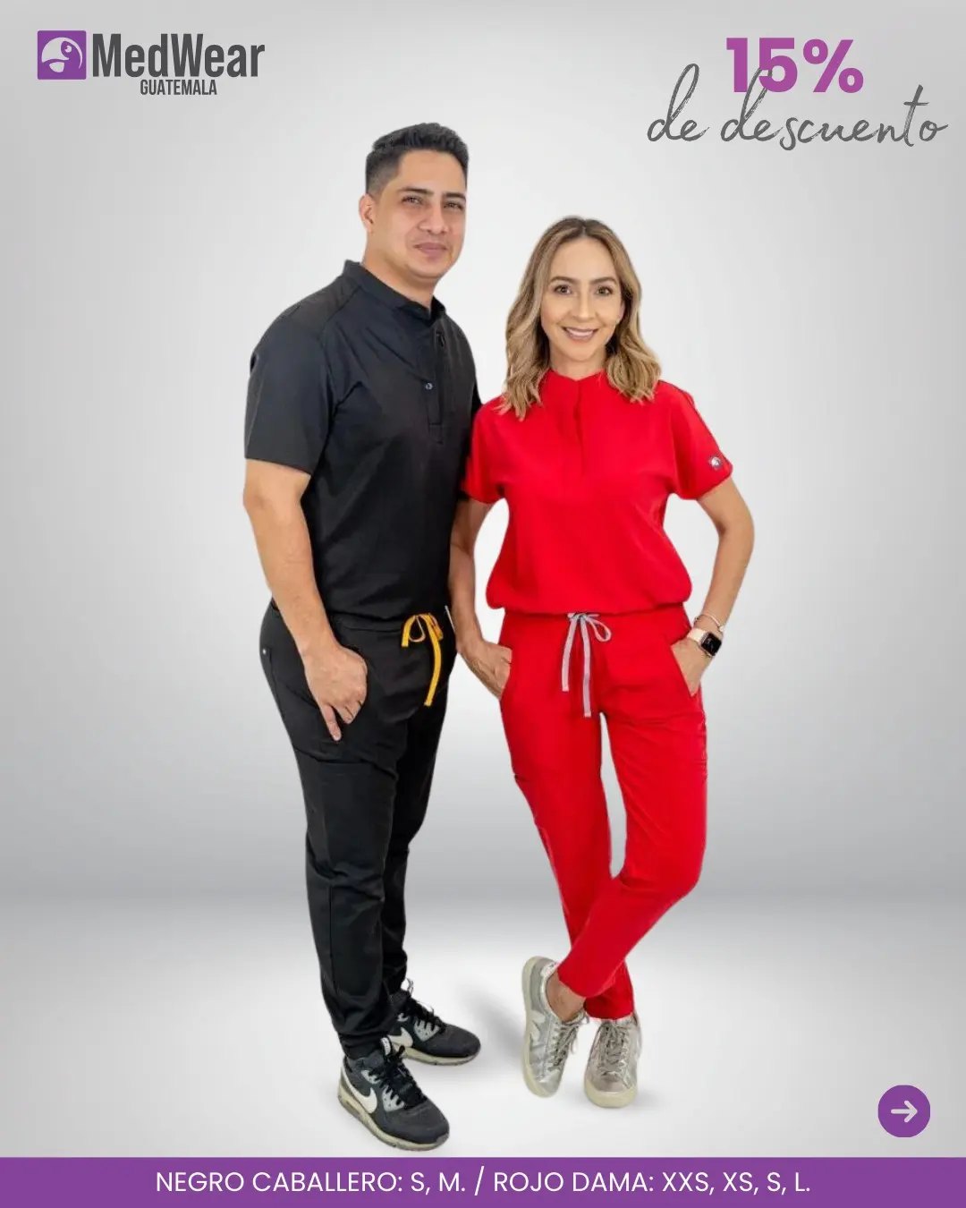 Aprovecha nuestros descuentos del 15% en scrubs seleccionados. ??